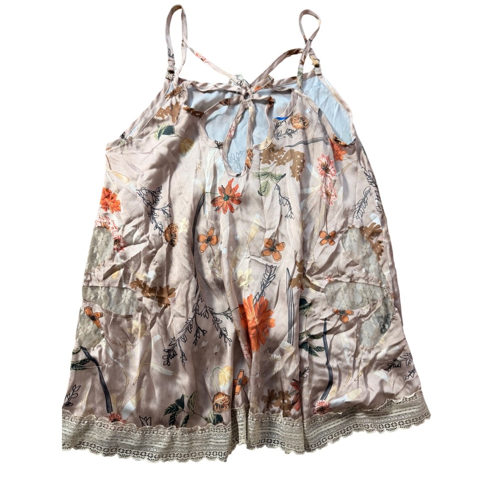 POL Floral Lace Butterfly Cami Tank Top Boho Size M
